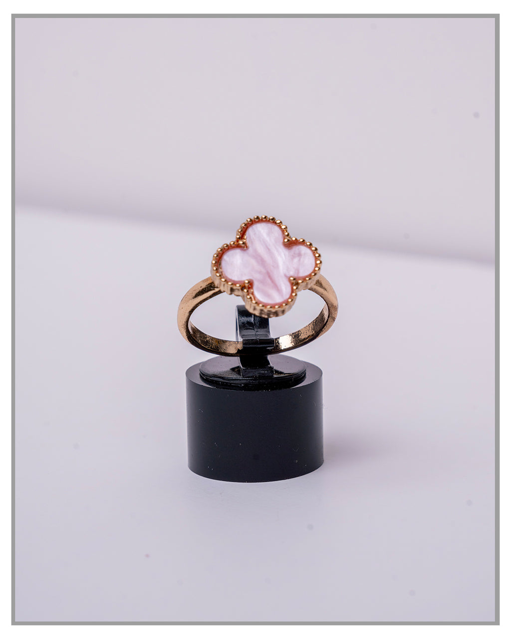 Pink Gold Clover Ring