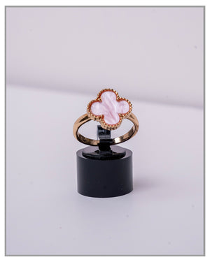 Pink Gold Clover Ring