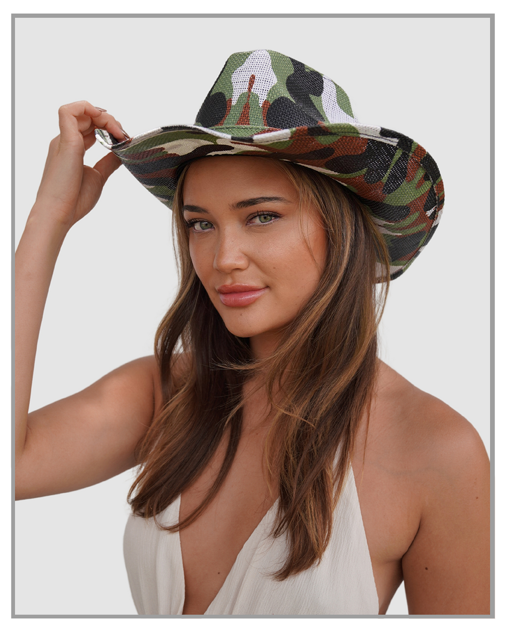 Camouflage Straw Weave Cowboy Hat