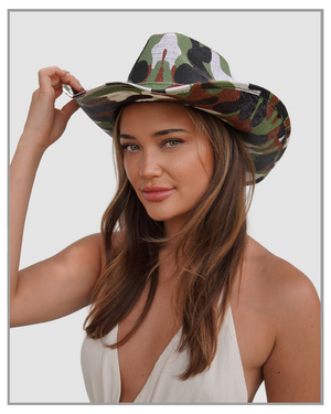 Camouflage Straw Weave Cowboy Hat