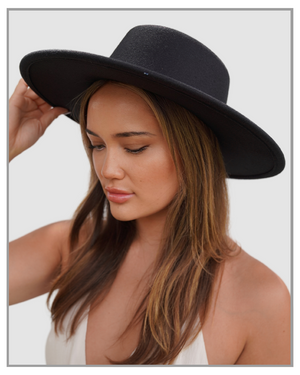 Black Boater Fedora Hat