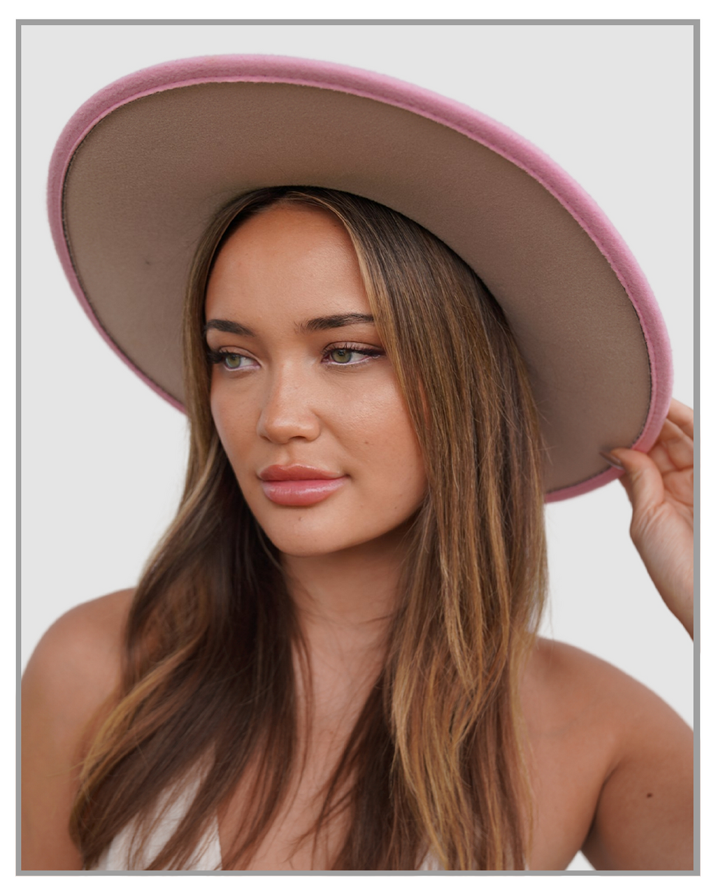 Pink Wide Brim Fedora Hat