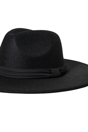 Twin Banded Black Classic Wide Brim Fedora