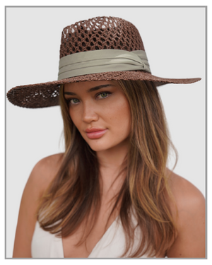 Chocolate Woven Picnic Hat