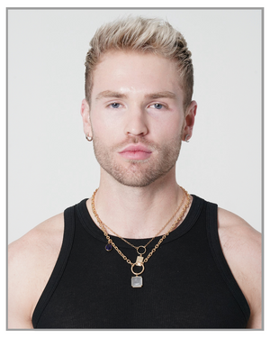 3 Layered Nathan Pendants Gold Chain Necklace