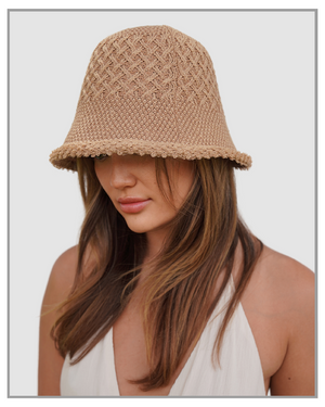 Kylie Brown Knitted Crocheted Bucket Hat