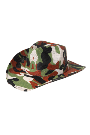 Camouflage Straw Weave Cowboy Hat