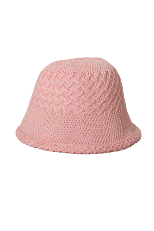 Kylie Pink Knitted Crocheted Bucket Hat