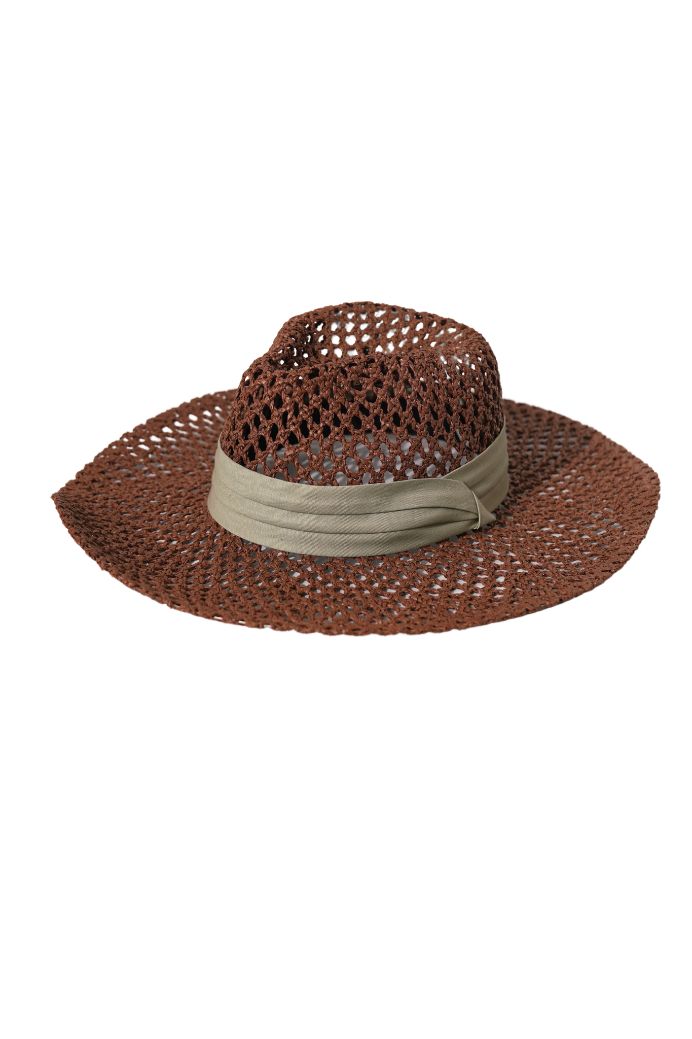 Chocolate Woven Picnic Hat