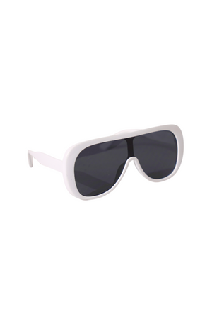 Luxe Racer Oversized White Sunglasses