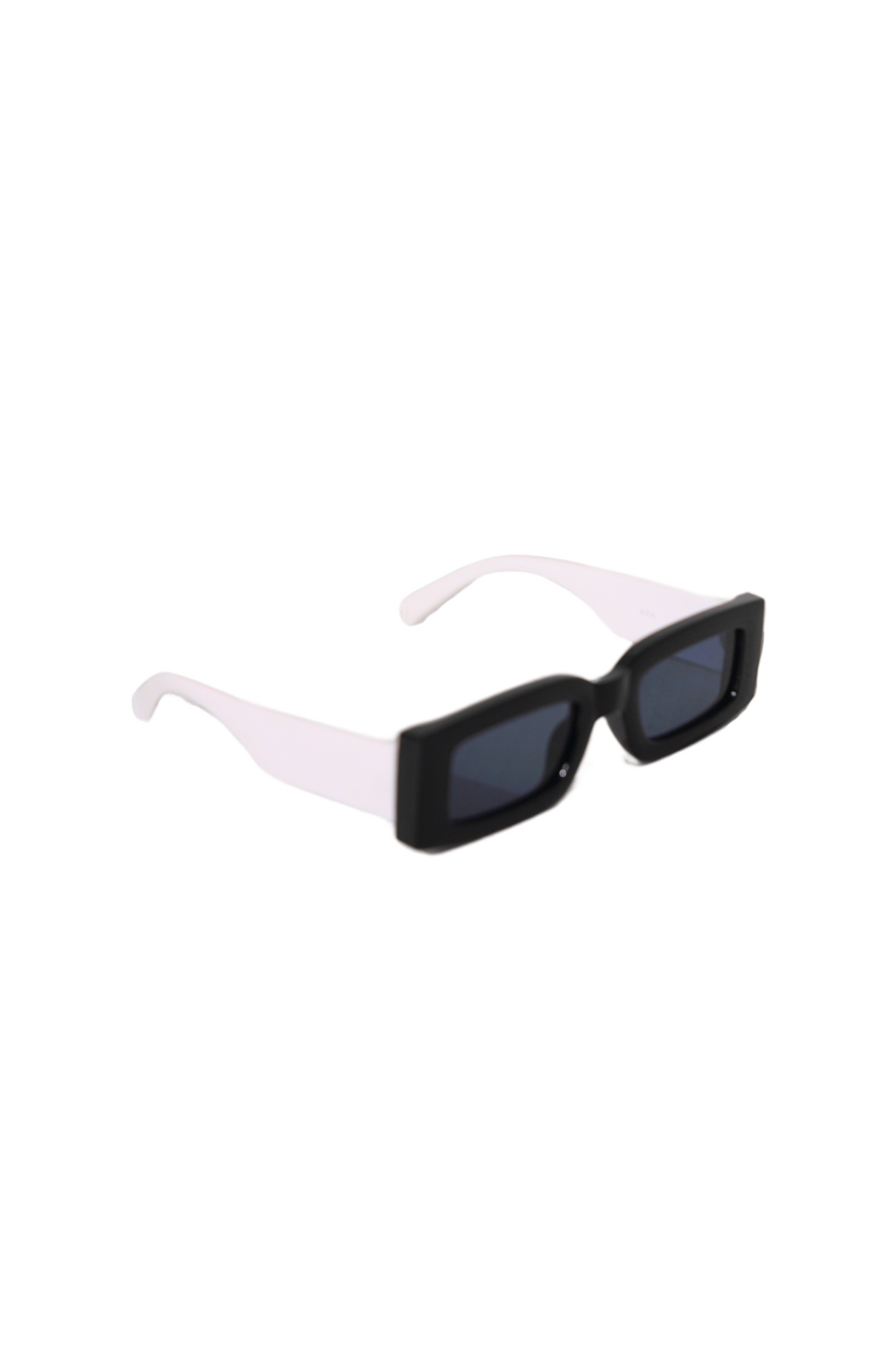 Sleek Retro Rectangle Black/White Sunglasses