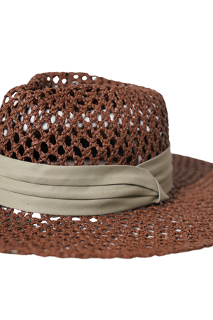 Chocolate Woven Picnic Hat