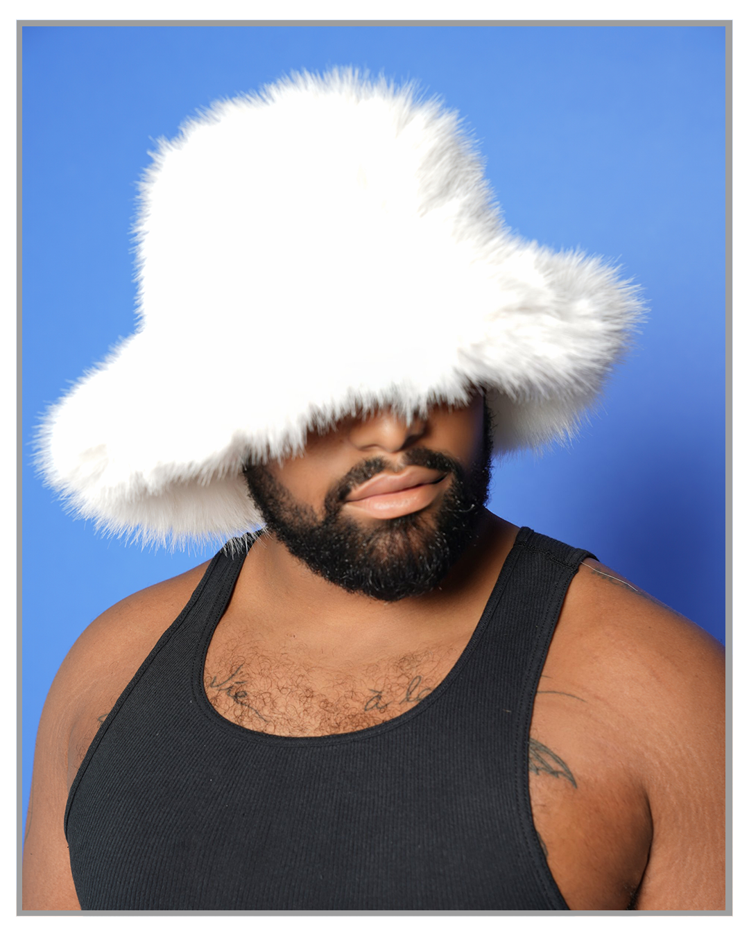 White Fluffy Winter Bucket Hat