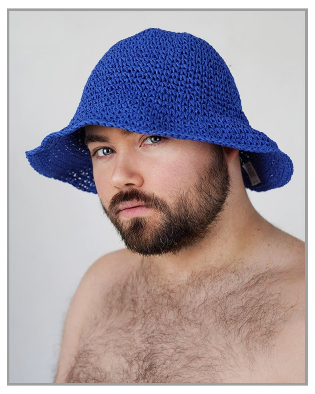 Blue Crocheted Bucket Hat
