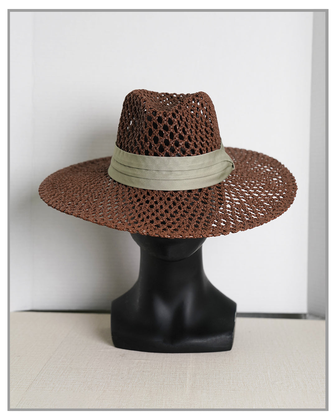 Chocolate Woven Picnic Hat