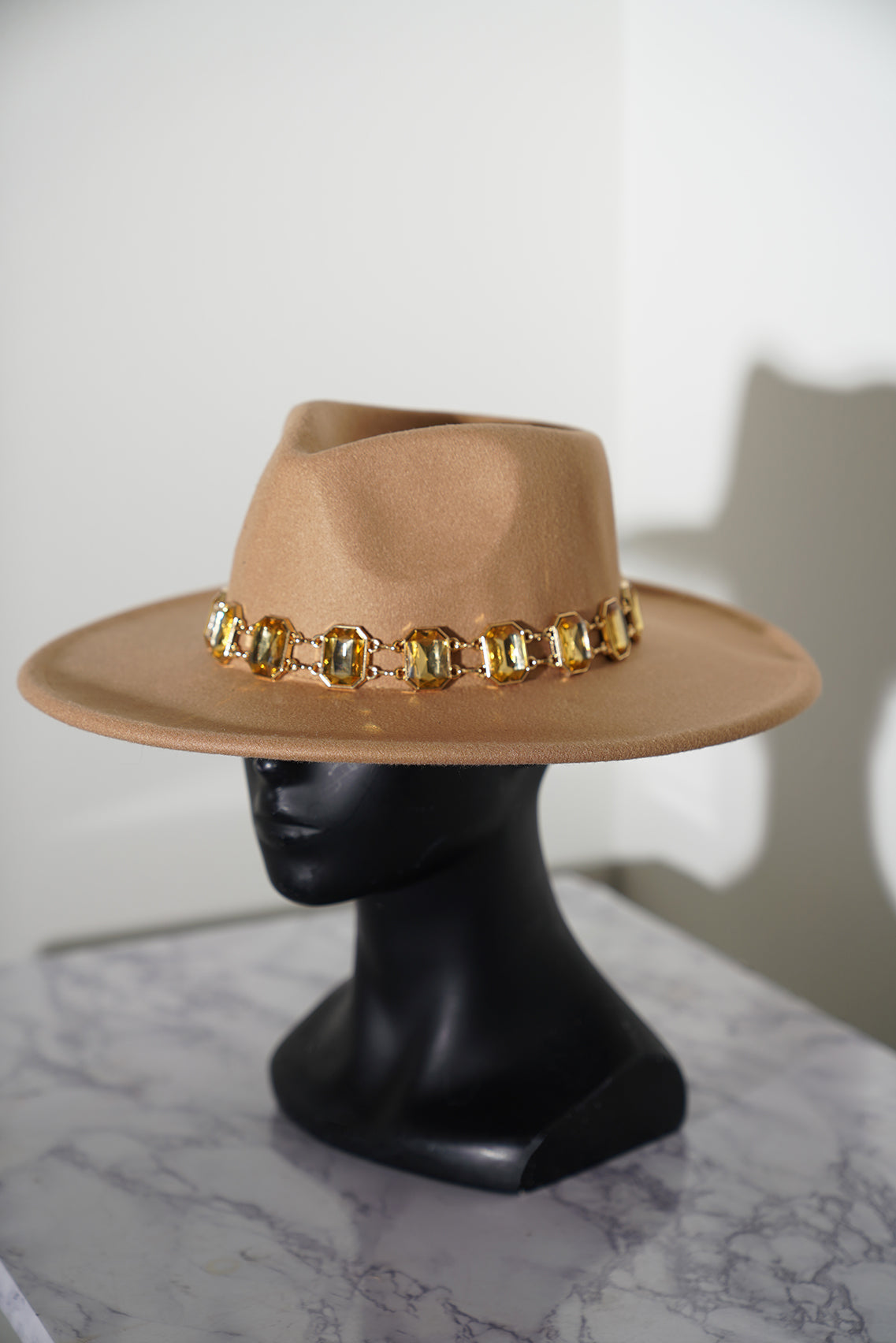 Gemstone Glam Camel Fedora