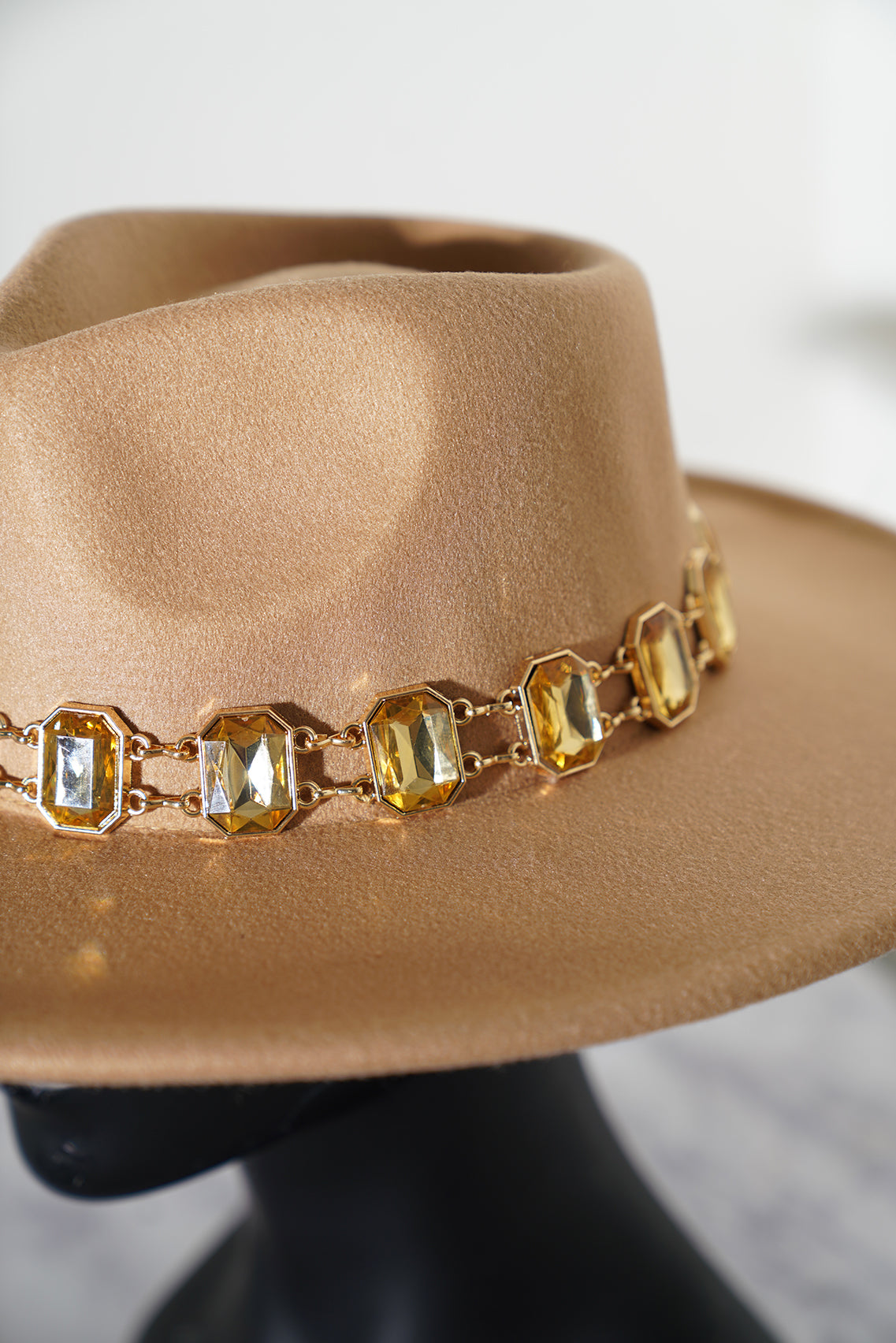 Gemstone Glam Camel Fedora