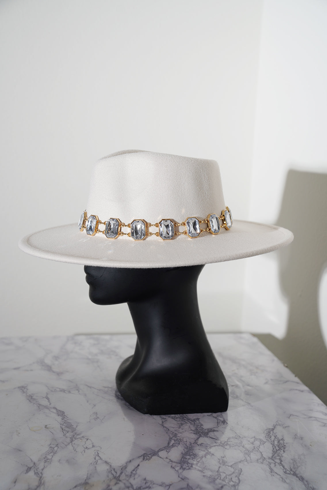 Gemstone Glam White Fedora