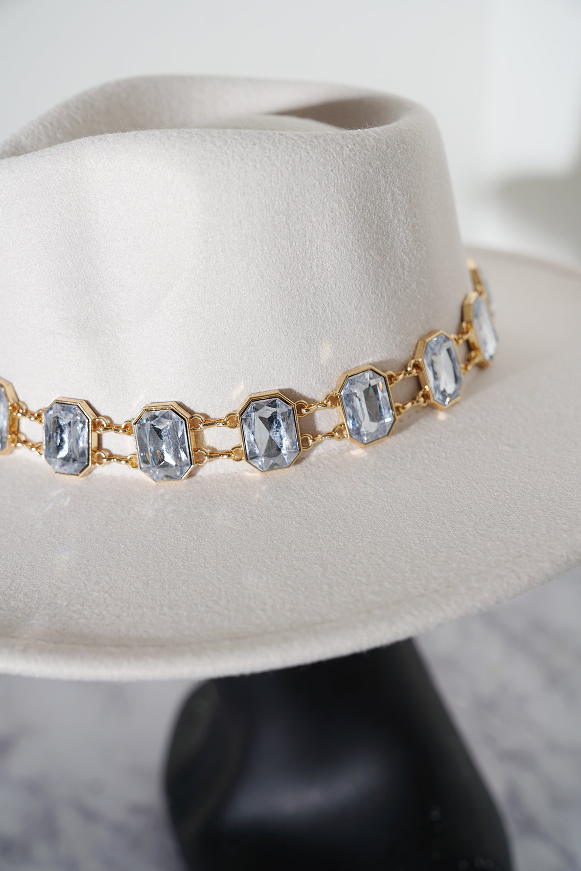 Gemstone Glam White Fedora