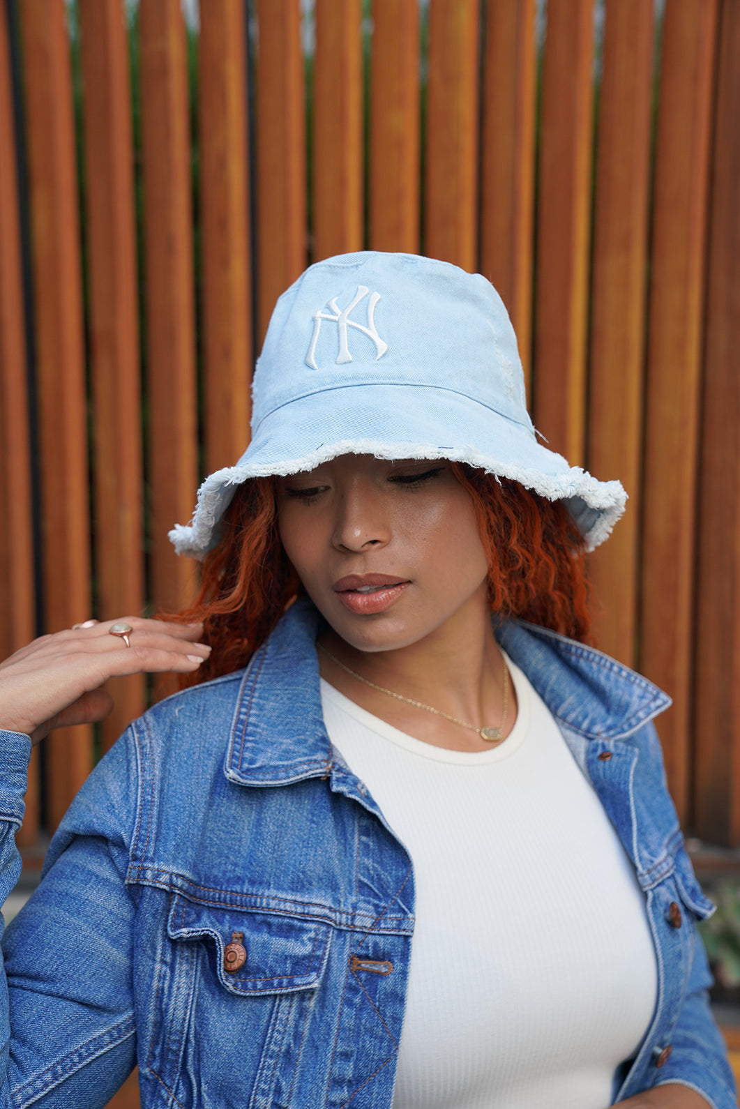 NY Washed Denim Bucket Hat