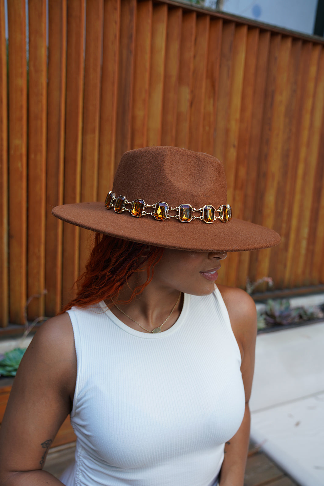 Gemstone Glam Rust Fedora