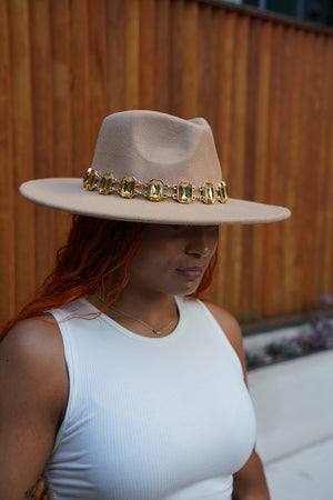 Gemstone Glam Camel Fedora