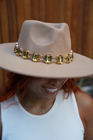 Gemstone Glam Camel Fedora