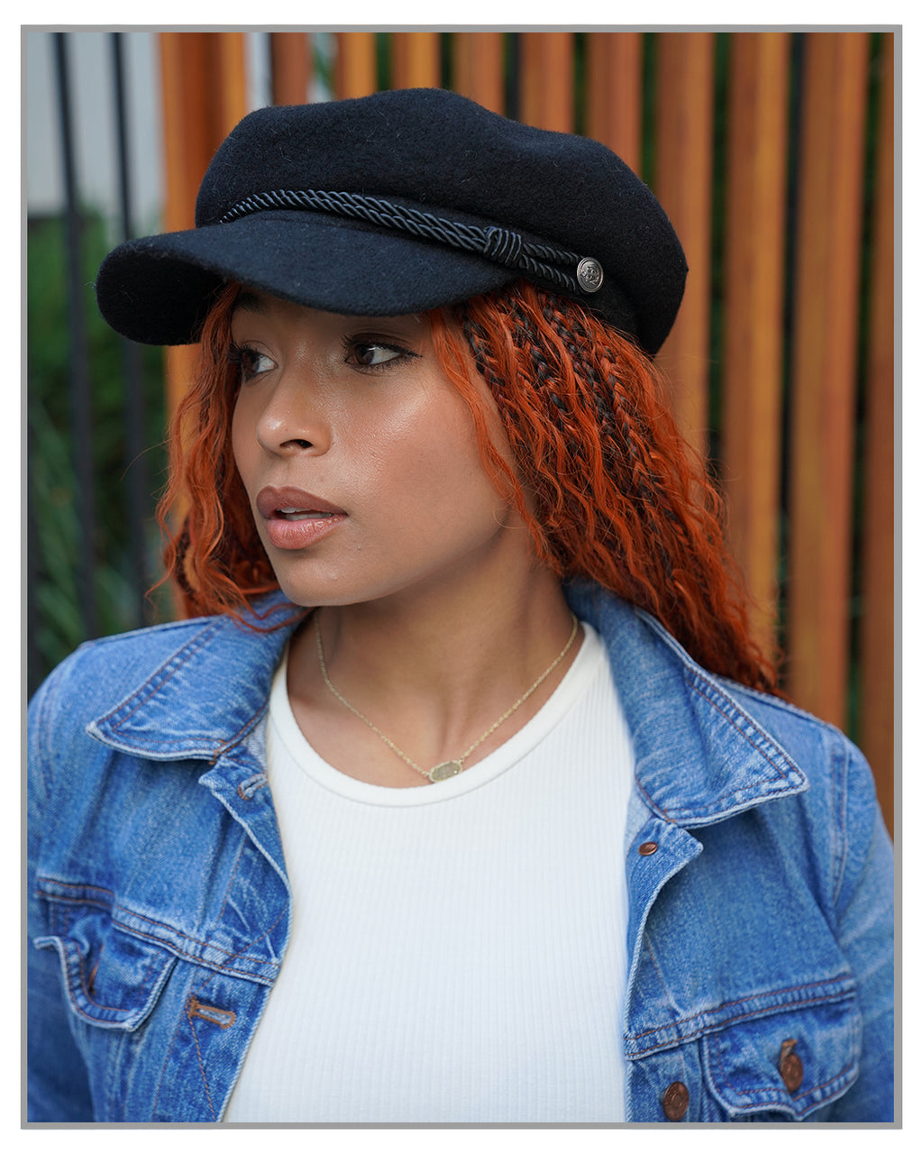 Dapper Tie Black Newsboy Hat