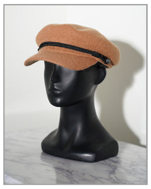 Dapper Tie Camel Newsboy Hat