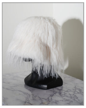 Faux Fur White Bucket Hat