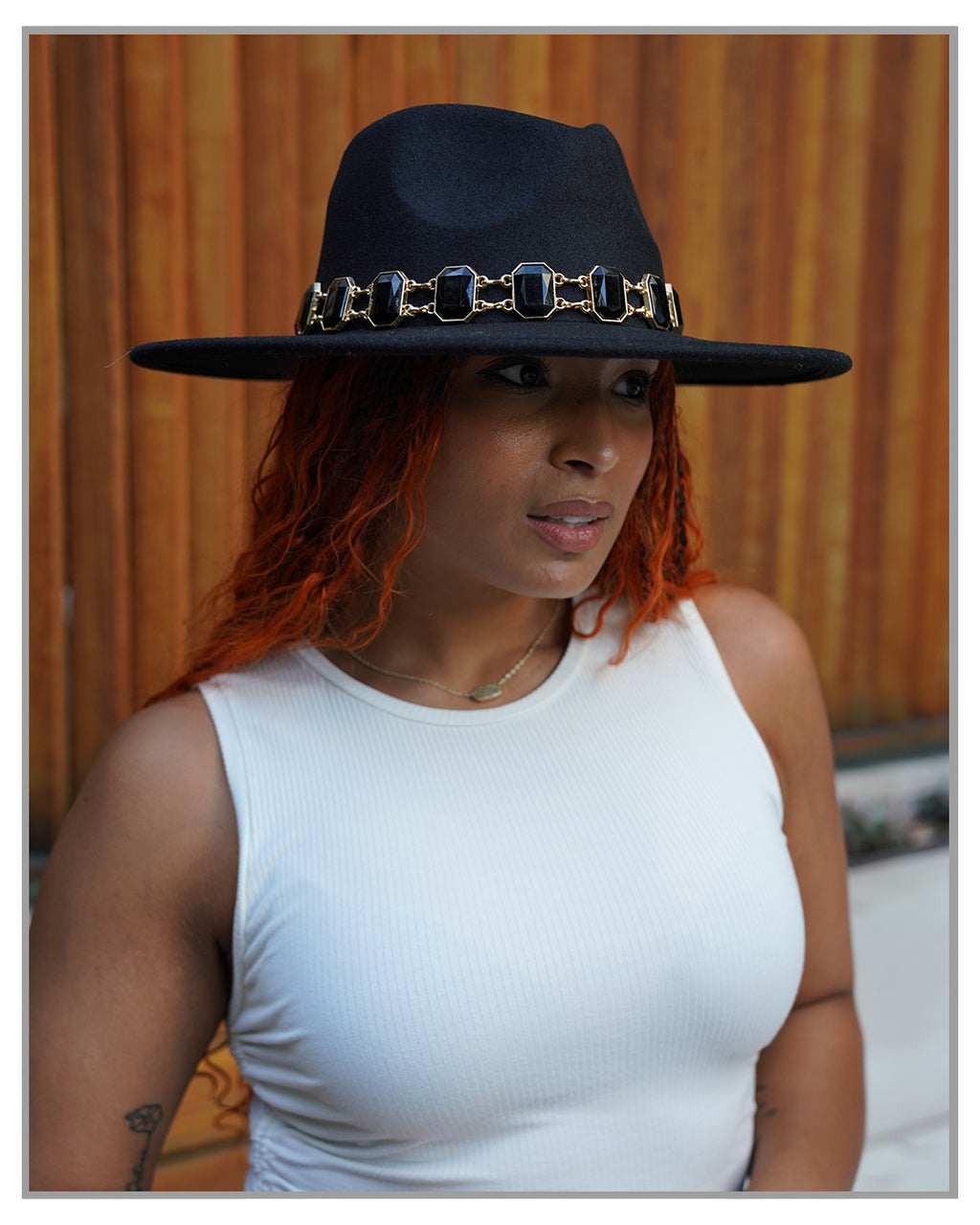 Gemstone Glam Black Fedora