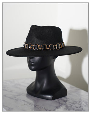 Gemstone Glam Black Fedora