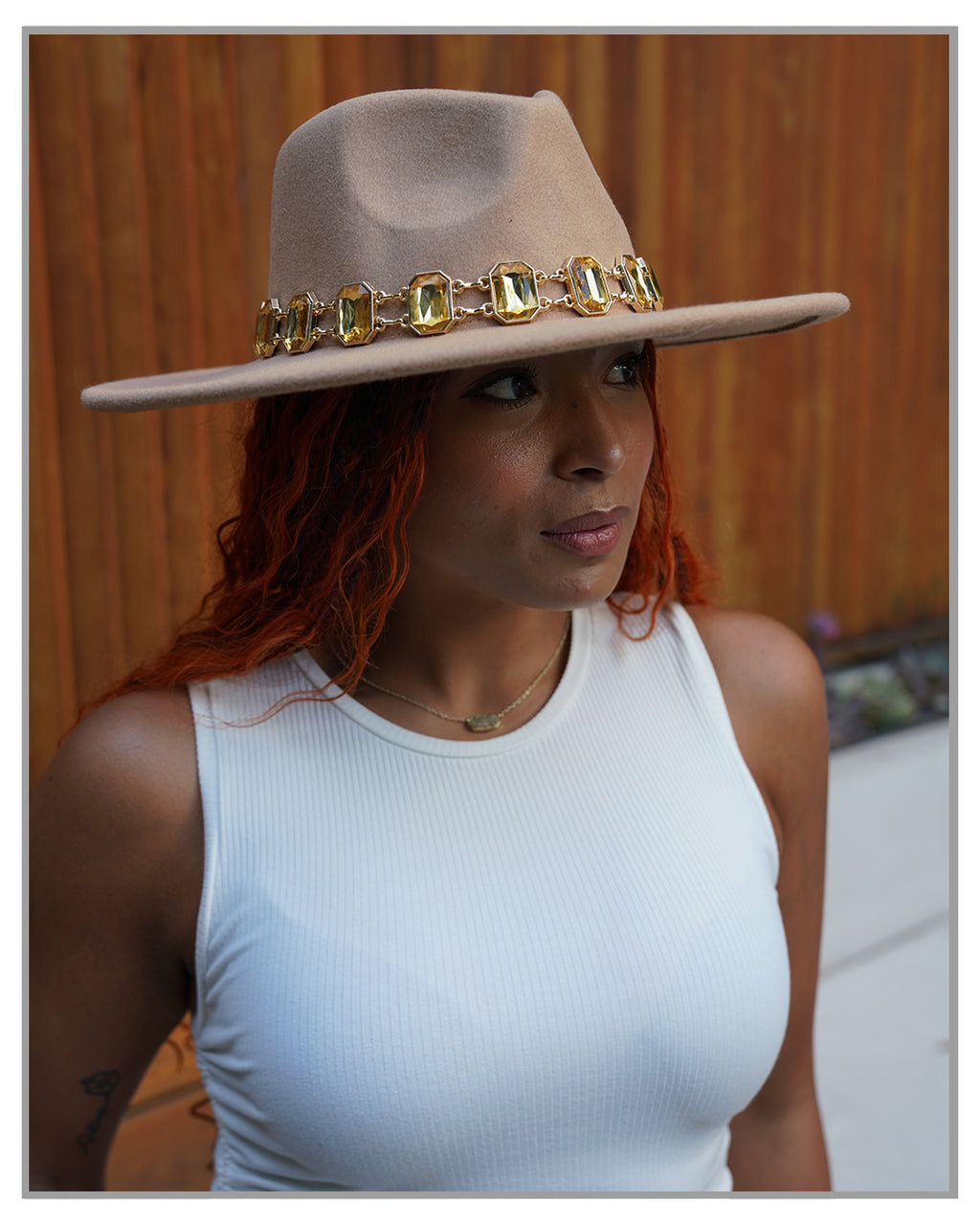 Gemstone Glam Camel Fedora