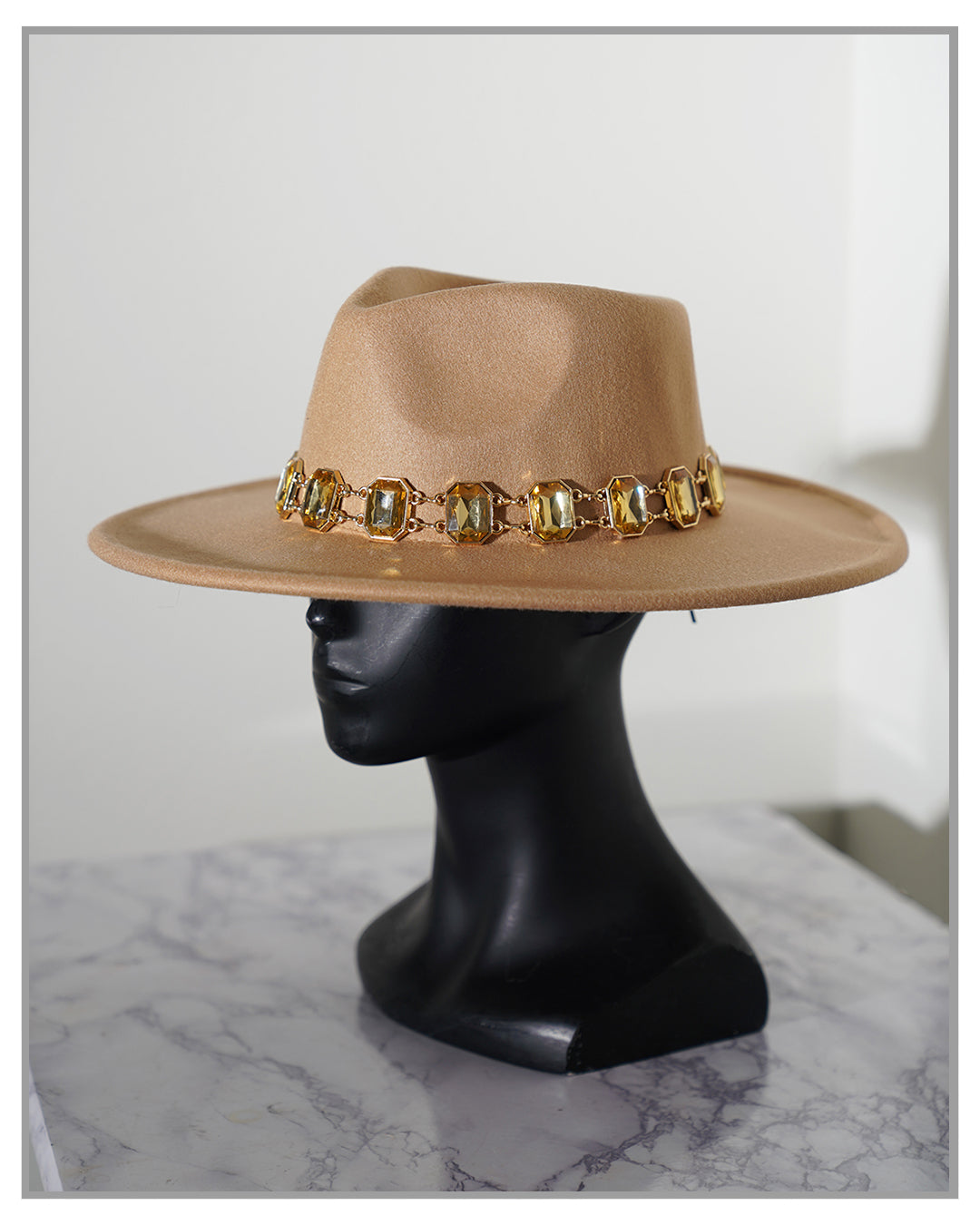 Gemstone Glam Camel Fedora