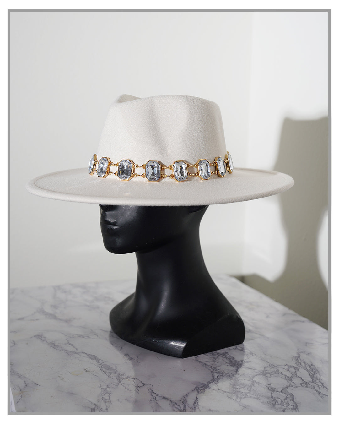 Gemstone Glam White Fedora