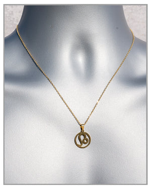 Gold Celestial Zodiac Necklace • Astrology Gold Coin Pendant • Leo Stainless Steel Necklace