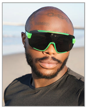 Green Maxi Frame Mono Lens Shades