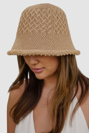 Kylie Brown Knitted Crocheted Bucket Hat