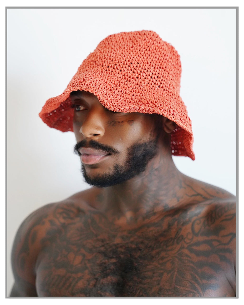 Orange Crocheted Bucket Hat