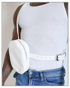 Pure White Leather Crossbody Bag