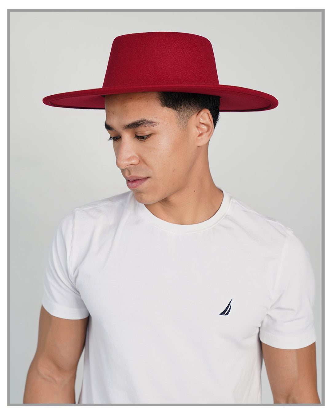Red Garnet Boater Hat