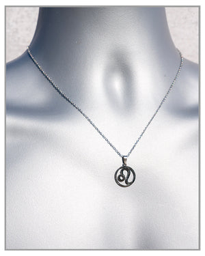 Silver Celestial Zodiac Necklace • Astrology Gold Coin Pendant • Leo Stainless Steel Necklace