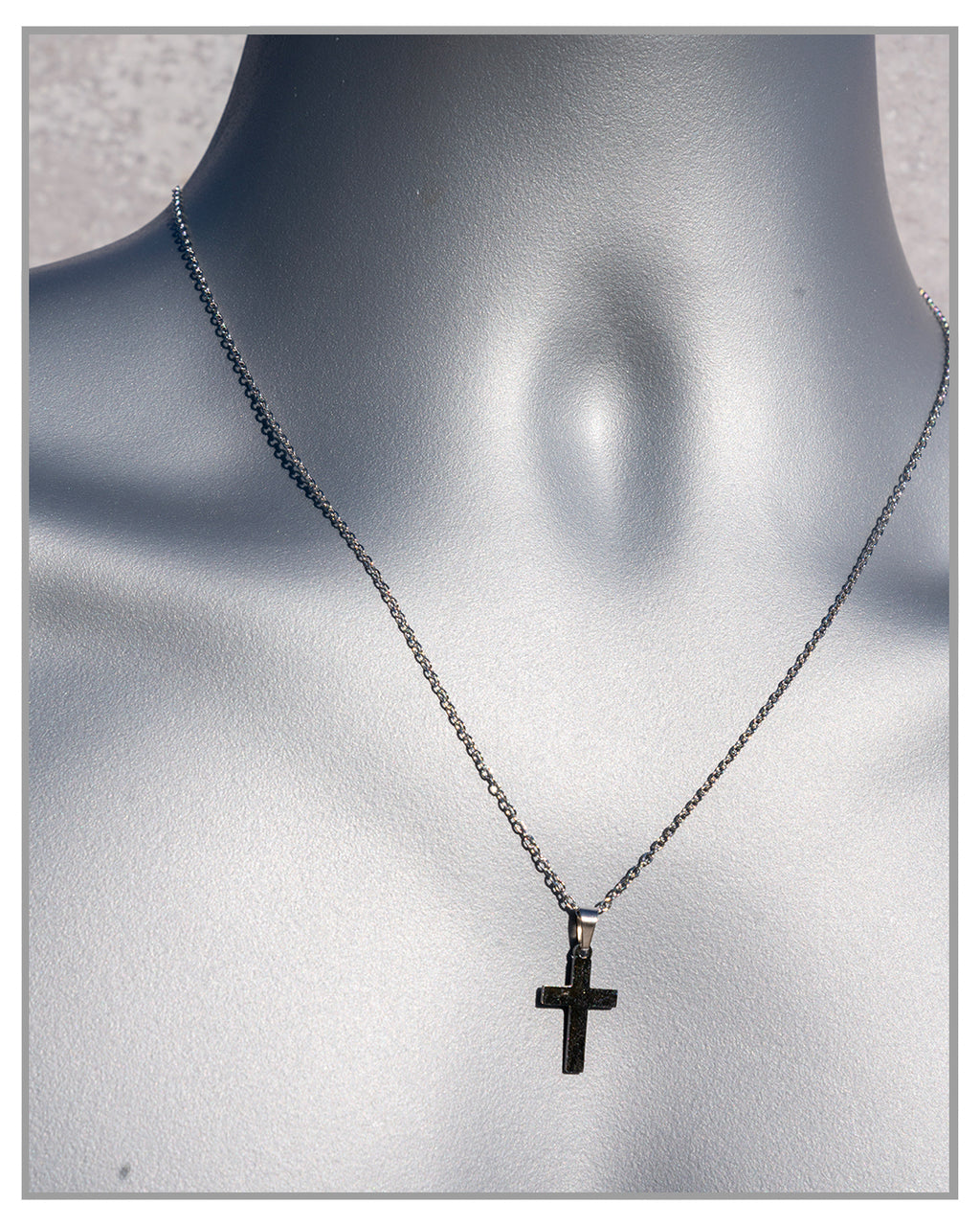 Waterproof Silver Cross Necklace Set for Men / 316L stainless steel, chain for guys / Jewelry gifts for men, guys