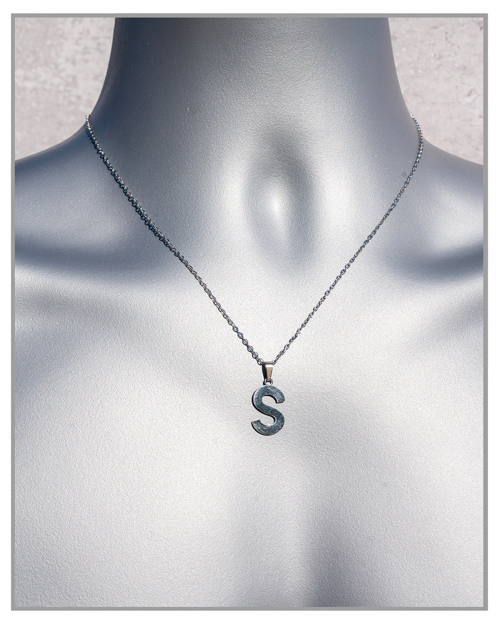 Silver S Initial necklace, Stainless Steel silver necklace, personalized jewelry, initial necklace, gift for her, letter necklace, name