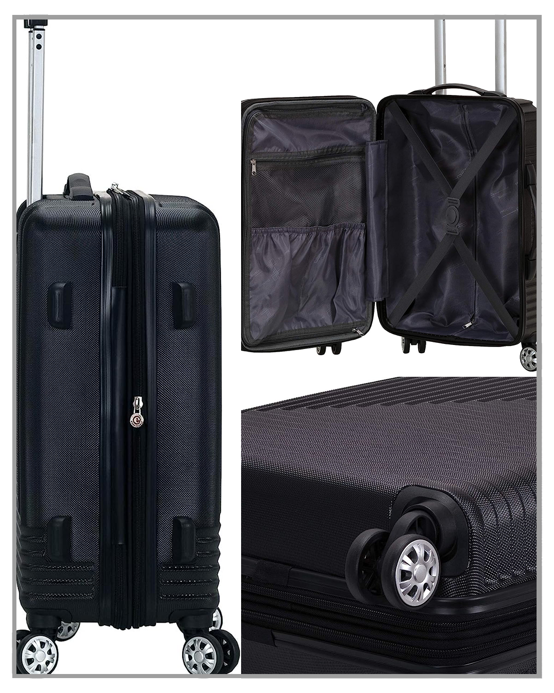 Black Rockland X Truth Black Limited Collaboration Star Trail Hardside Spinner Wheel Luggage Carry-On 20-Inch