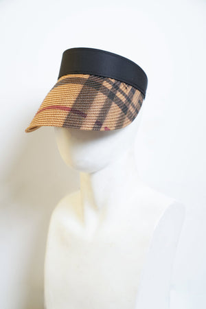 Brown Plaid Designer Style Sun Visor