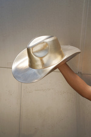 Metallic Gold Wide brim Cowboy Hat