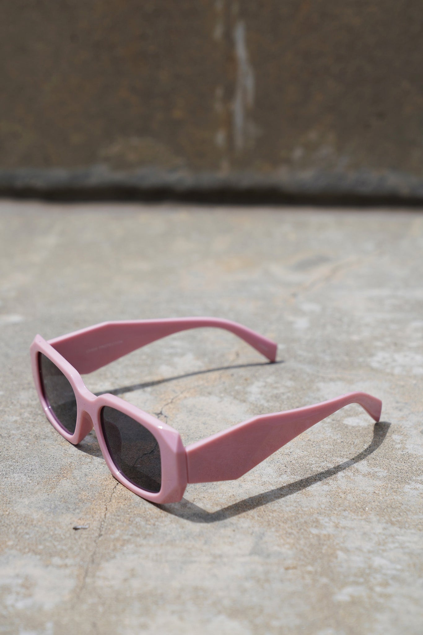 Blush Pink Triangle Sunglasses - truthBlack
