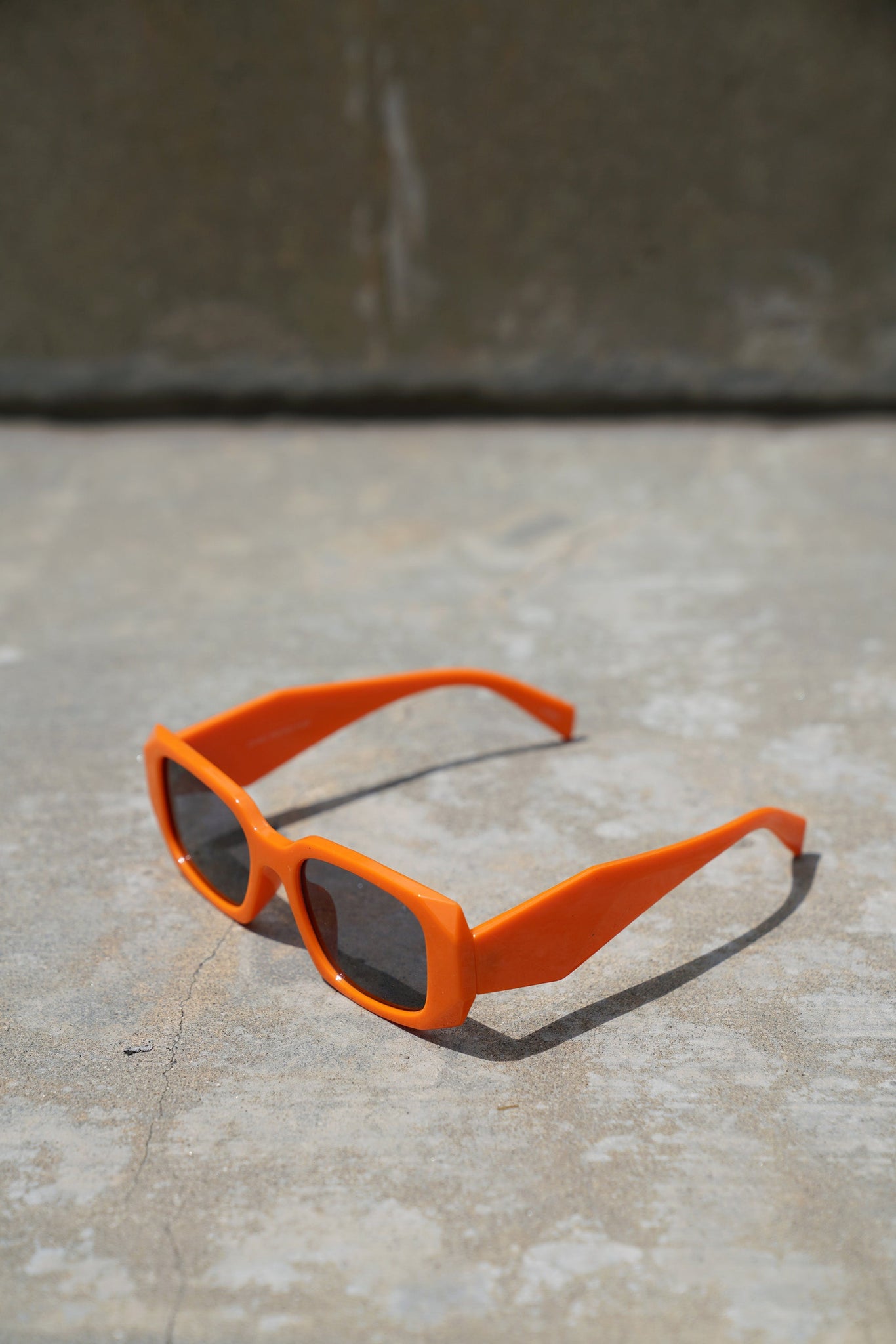 Neon Orange Triangle Sunglasses - truthBlack