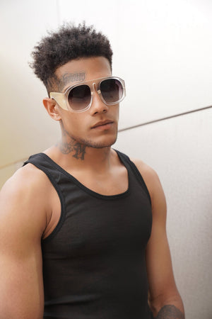 White Retro Lookers Oversize Sunglasses Shop - truthBlack